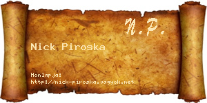 Nick Piroska névjegykártya