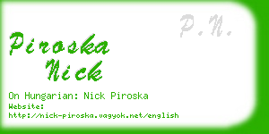 piroska nick business card